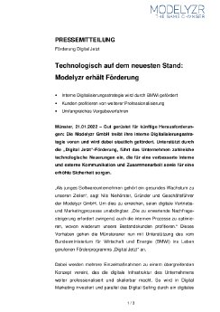 22-01-21 PM Technologisch auf dem neuesten Stand - Modelyzr erhält Förderung.pdf