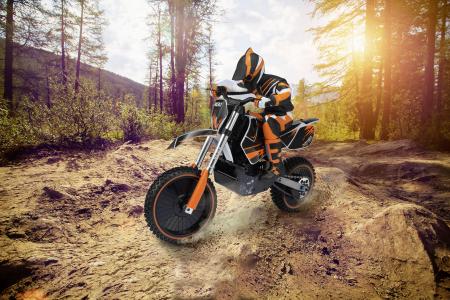 Das Dirtbike von Reely im Maßstab 1:4. Foto: Conrad Electronic