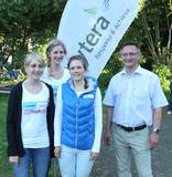 Fahrerinnen des Damenradteams Stevens-Hytera besuchten auch den Gesundheitstag bei Hytera Mobilfunk
