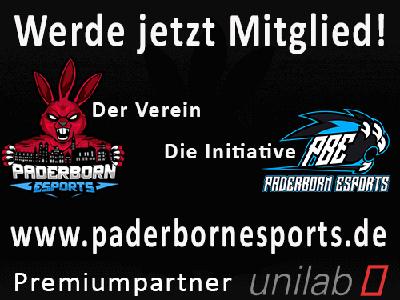 Paderborn E-Sports e.V und Studierendeninitiative Paderborn eSports bieten allen E-Sport Fans ab 14 Jahren in Paderborn eine Heimat.