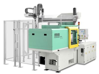 Blickfang: Dassault Systèmes stellt auf der Hannover Messe funktionsfähige Kunststoff-Spritzgießmaschine von ARBURG aus