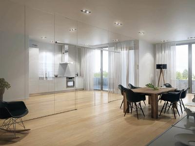Discreet and linear look: the new sliding door system Levolan 120, sliding door leaves of up to 120 kg can be moved easily and effortlessly (Photos: GEZE GmbH)