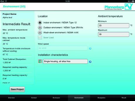 Pfannenberg PSS App Einfache Eingabe der Umgebungsbedingungen.tif