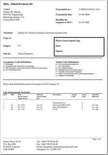 Transmittal-Beispiel
