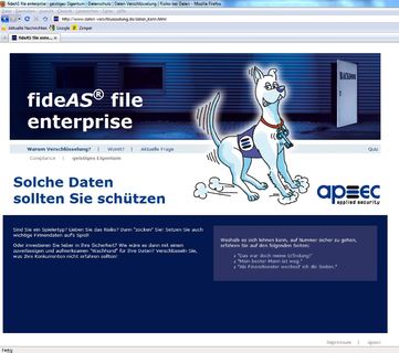 Verschlüsselungsportal von apsec: Informationen rund um wirksame Datensicherheit