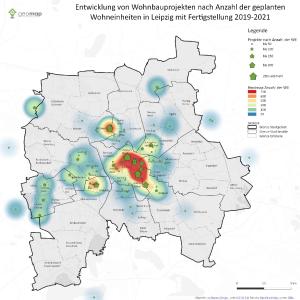 Entwicklung von Wohnbauprojekten nach Anzahl der geplanten Wohneinheiten in Leipzig mit Fertigstellung 2019-2021