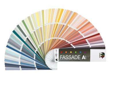 Mit dem neuen Fächer„Fassade A1“ liegt man immer richtig.Maler,Stuckateure ,Architekten und Farbgestalter können Kunden damit jetzt sicher 500 Farbtöne zur Auswahl anbieten,die alle die derzeit höchstmögliche Farbtonbeständigkeit nach dem Fb-Code aufweisen