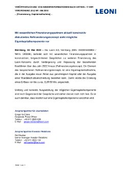 LEONI AG_Adhoc_Refinanzierung Equity_20220522_de.pdf