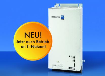 Der Frequenzumrichter SD2M von SIEB & MEYER ist ab Anfang 2019 standardmäßig für den Betrieb an ungeerdeten IT-Netzen vorbereitet