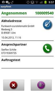 Funkwerk eurotelematik präsentiert neue Android App auf der transport logistic 2013. Bild: Funkwerk