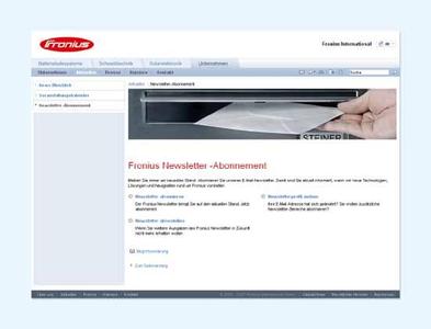 Mit wenigen Klicks geben die interessierten Leser des Fronius-Newsletter ihre Nutzerdaten ein