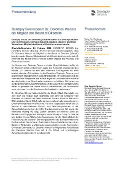 Dentsply Sirona_PM_Dentsply Sirona beruft Dr. Dorothea Wenzel als Mitglied des Board of Director.pdf