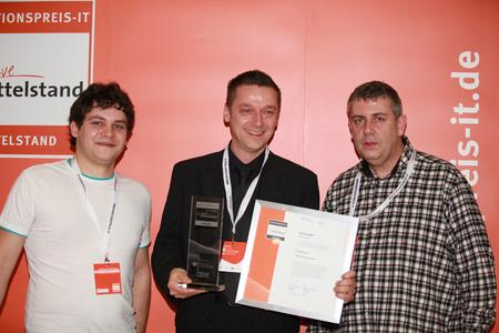 Landessieger Thüringen (v.l.n.r.), Niko Schubert, Michael Rodmann, Lars Krause, TELEGANT GmbH © Wolf
