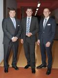 Greg Bachmann (Director and Chairman of Dymax Companies), Sven Gerich (Lord Major of Wiesbaden) and Stefan Katzenmayer (Managing Director of Dymax Europe) during the official inauguration of the Research and Development facility.