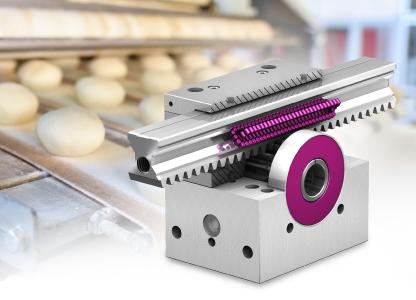 Die robusten, hochgenauen Zahnstangengetriebe von LEANTECHNIK eignen sich ideal für den Einsatz in Anwendungen der Lebensmittel-Industrie
Bild: LEANTECHNIK AG / AdobeStock.com - industrieblick