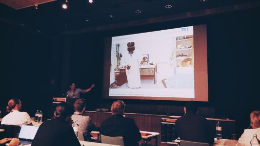 Fabrizio Palmas during the presentation of his paper at 11th International Conference on Virtual Worlds and Games for Serious Applications