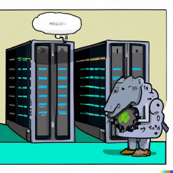 KI The artifical intelligence is eating itsself. The datacenter is looking like a funny animal.png