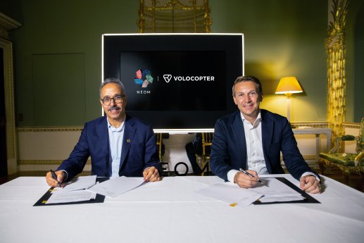Nadhmi Al-Nasr, CEO at NEOM and Christian Bauer, CCO at Volocopter signs joint venture agre.jpg