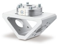 Der Multi-Hand-Adapter der Serie RMMA (hier in der 90°-Ausführung inkl. Haupt- und Werkzeugplatte) ermöglicht einzeln oder miteinander verbunden verschiedene Winkel- und Werkzeugkombinationen, um bis zu drei End-of-Arm-Tools an einen Roboter anzuschließen