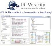 Die Datenmanagement-Plattform IRI Voracity und ihre Produkte nutzen dieselben einfachen 4GL-Metadaten für das Layout und die Manipulation der Daten. Im Gegensatz zu den Metadaten in älteren Plattformen sind die Datendefinitionsdatei (DDF), die Mapping-Aufgabe (Jobsteuerung) (.*CL), Skripte, Datenklassen- und Regelbibliotheken und ETL-XML-Projektmetadaten (Flow) zugänglich, explizit, portabel und übergreifend für alle Datenquellen und Plattformen, eischließlich Hadoop.
