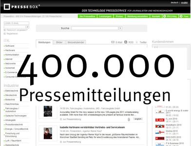 400.000 Pressemitteilungen