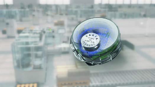 Der neuartige Abstandswarner SAFEDI bezieht seine Energie zuverlässig von einer wiederaufladbaren Lithium-Ionen Batterie aus der CoinPower-Serie, Foto: VARTA Microbattery GmbH