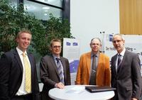 Die Referenten der Veranstaltung: Heinrich Laas (Giebel FilTec GmbH), Michael Rieger (Bürgschaftsbank), Oliver Förster (MONEX) und Dr. Roland Raff (L-Bank) Die Referenten der Veranstaltung: Heinrich Laas (Giebel FilTec GmbH), Michael Rieger (Bürgschaftsbank), Oliver Förster (MONEX) und Dr. Roland Raff (L-Bank)