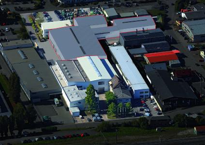 Animation of the new design: The area marked with a red line shows the planned new logistics and production halls of HERBOLD Meckesheim GmbH (Graphics: HERBOLD)