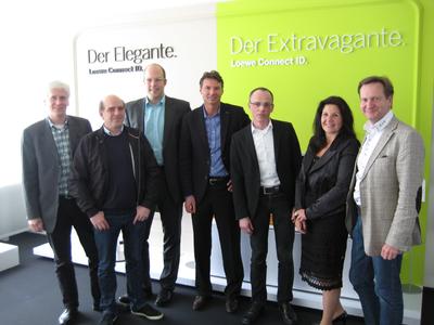 Der neu gewählte Loewe Handelssenat. Von links Jörg Brückner, Raimund Kreil, Jürgen Grees, Marco Wegmüller, Norbert Loskill (Sprecher), Jacqueline Posner (Stellv. Sprecherin) und Michael Balster