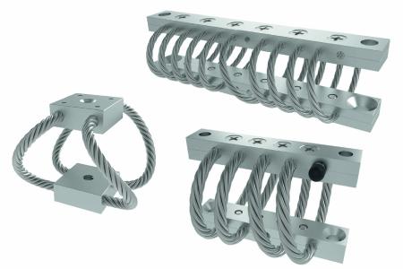 Schwer auf Draht, ob in langer oder kurzer Bauform oder als Kompaktfeder: Selbst unter Extrembedingungen sind die neuen Drahtseilfedern von ACE für professionelle Lagerung und Vibrationsisolierung von leichten oder schweren Geräten und Maschinen ideal geeignet (Bild: ACE Stoßdämpfer GmbH)