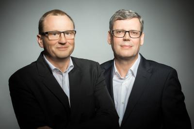 Die Geschäftsführer der SelectLine Software GmbH freuen sich auf das Firmenjubiläum (Rainer Kuhn links im Bild und Andreas Scharff rechts im Bild)