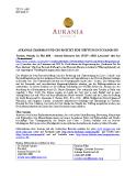 [PDF] Pressemitteilung: Auranias Chairman und CEO richtet eine Stiftung in Ecuador ein