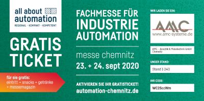 AMC ist bei der all about automation chemnitz 2020 dabei