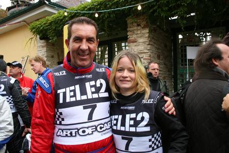 Walter Danner und Jackie Weiss beim Promirennen Art of Cart in Wien