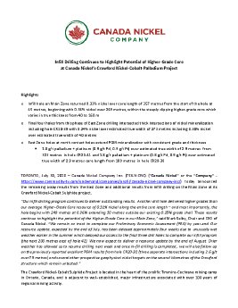 Canada Nickel releases Remaining East Zone and Infill Hole 43 assays - 20200730_EN.pdf