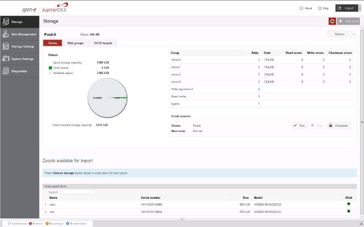 Open-E JupiterDSS - Screenshot Storage.jpg