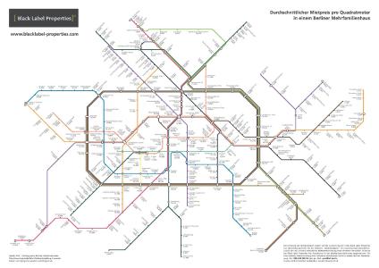 Die aktuellen Berliner Mietpreise auf einer übersichtlichen Preiskarte