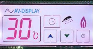 Dank FSC-Technik (Field Sequencial Colour) erscheinen einzelne LCD-Segmente in bis zu acht verschiedenen Farben, sodass das Display wesentlich eindrucksvoller wirkt