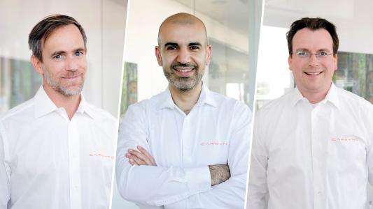 CARSYNC Geschäftsführung: Frank Necker (CTO), Amir Roughani (CEO), Timo Bungardt (Co-CEO)