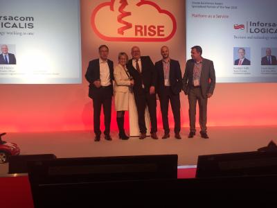 v.l.n.r.: Rüdiger Rath (Head of Europe, Logicalis Group), Dr. Swantje Schulze (Germany Director Alliances, Oracle Germany), Frank Haines (Chief Sales Officer, Inforsacom Logicalis), Mark Borgmann (Cloud Sales Leader Germany, Oracle) und Stefan Paechnatz (Strategic-Partner Alliance Manager, Oracle) / Foto: Inforsacom Logicalis GmbH.