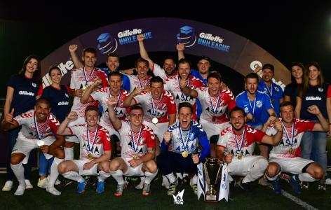 Das Team des Bolzing FC nach der Siegerehrung, Foto: Unileague Europe
