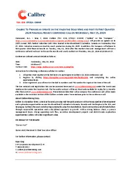20240504 Calibre Q1 Conference Call Reminder and Valentine Gold Mine Update News Release (0.pdf