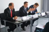 BITMi Pressekonferenz: Vizepräsident Martin Hubschneider, Präsident Dr. Oliver Grün und Generalsekretär Manuel Höferlin (v.l.)