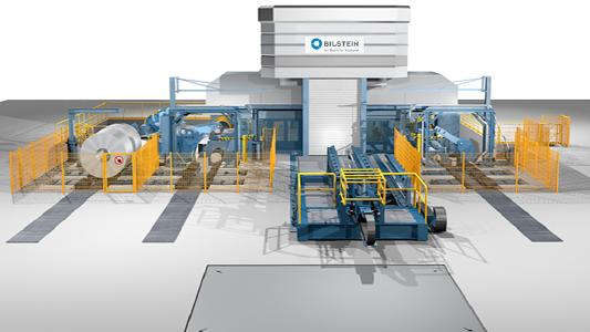 Illustration of the concept for the new combined reversing cold rolling and skin-pass mill for BILSTEIN