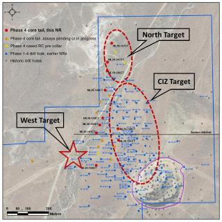Figure 1. New drill hole location map, Mother Lode Project, Nevada, New section location