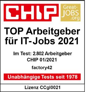 Siegel TOP IT-Arbeitgeber 2021 factory42