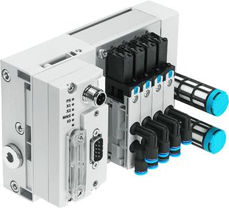 Up to 64 valves on a valve terminal VTUB can be actuated via the bus node module CTEU CANopen. (Photo: Festo)