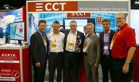 Preisverleihung auf der IAUG Converge2015: von links nach rechts: Eric Rossmann (Vice President, Developer Relations, Avaya), Stephan Danz (Senior System Engineer, CCT), Uwe Kreuter (Managing Director, CCT), Uwe Witt (Sales Director, CCT), Uwe Seiler (Senior Consultant, CCT) Jon Alperin (Director DevConnect)