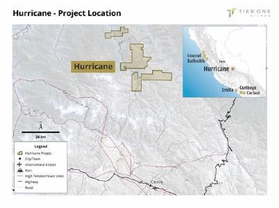 Abbildung 1: Zeigt die Lage des Hurricane-Projekts im Südosten Perus, etwa 60 km nördlich von Cusco
