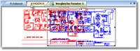 RxView CAD zeigt den Zeichnungsvergleich / Unterschiede an 2 Dateivorgaben